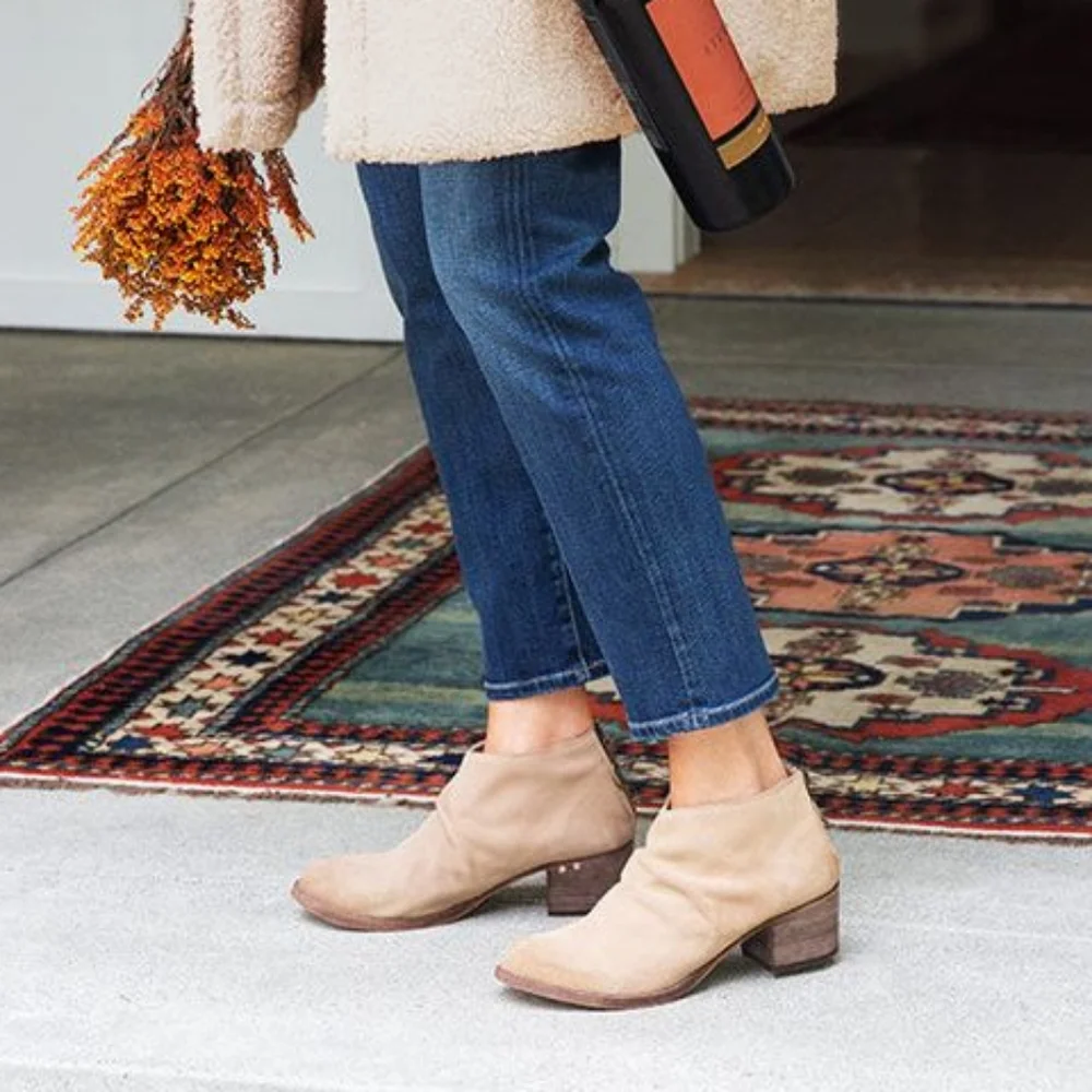 Beek Eaglet Suede Booties in Stone Size 6_5